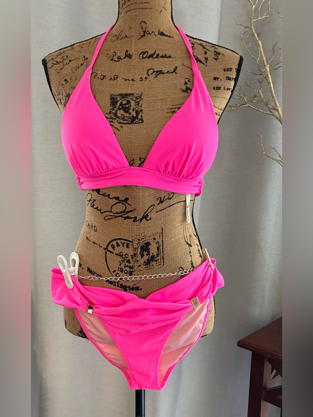 Victoria's Secret Bright Pink Bikini Top Size S Bottom Size M